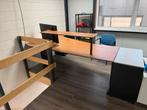 Ahrend Hoekbureau met roldeur kast, Huis en Inrichting, Bureaus, Ophalen, In hoogte verstelbaar, Gebruikt, Bureau
