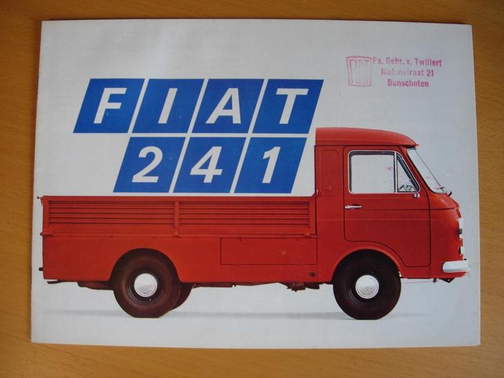 Fiat 241 Brochure 1969 Open Bestelwagen, Boeken, Auto's | Folders en Tijdschriften, Zo goed als nieuw, Overige merken, Ophalen