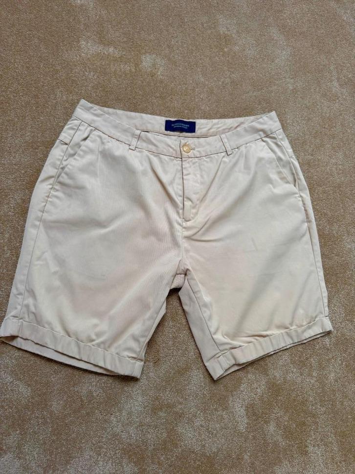 Scotch & Soda korte broek maat 33, Kleding | Heren, Broeken en Pantalons, Zo goed als nieuw, Maat 48/50 (M), Beige, Ophalen of Verzenden
