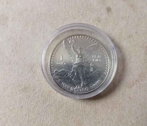 1 oz Zilver Libertad Plata Pura munt van 1992 uit Mexico, Postzegels en Munten, Edelmetalen en Baren, Zilver, Ophalen of Verzenden