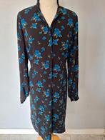 Anytime maat 42 Lange jurk zwart met kobaltblauw., Overige kleuren, Maat 42/44 (L), Anytime, Ophalen of Verzenden