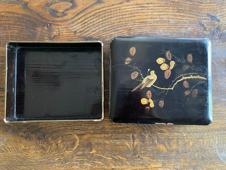 Brocante-antiek (lak) doosje met deksel, Antiek en Kunst, Curiosa en Brocante, Verzenden