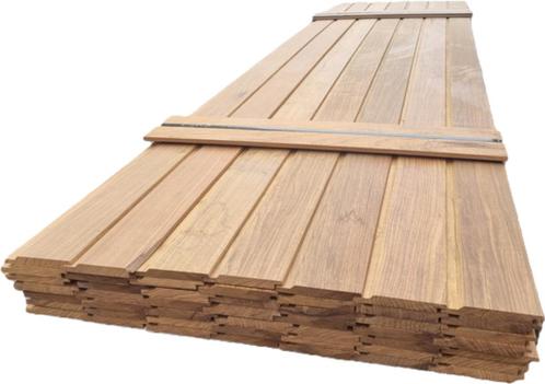 20 m2 channelsiding rabat  - hardhout - nr: HP190, Tuin en Terras, Palen, Balken en Planken, Nieuw, Planken, 250 cm of meer, Hardhout