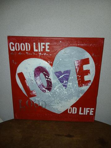 Canvas Schilderij Good Life Love beschikbaar voor biedingen