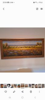 Groot Schilderij - Bloemenveld - 200x80 cm, Ophalen of Verzenden