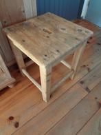 Vintage hout houten tafel mooi doorleefd 42 x 40 en 49 cm, Ophalen of Verzenden