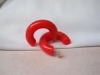 Oorbellen kunststof groot rond model 4.9x1.2 cm, Sieraden, Tassen en Uiterlijk, Oorbellen, Verzenden, Zo goed als nieuw, Rood