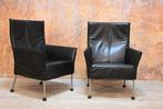 ZGANieuw 2 zwarte leren Montis Charly design fauteuils, Huis en Inrichting, Fauteuils, Montis, Design, Montis, 75 tot 100 cm