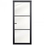 Zwarte steellook houten binnendeur afgelakt, Doe-het-zelf en Verbouw, Deuren en Horren, 80 tot 100 cm, Binnendeur, Nieuw, Ophalen of Verzenden