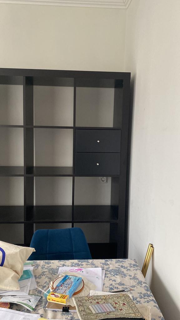 Ikea Kallax kast zwart met 5 lades inzet, Huis en Inrichting, Kasten | Boekenkasten, Nieuw, 150 tot 200 cm, 25 tot 50 cm, Ophalen