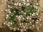 130 zilvere glimmende glas kerstballen op stok 20 mm 12 cm, Diversen, Kerst, Nieuw, Ophalen of Verzenden