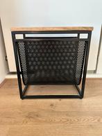 Mangohouten tafeltje, Huis en Inrichting, Tafels | Sidetables, Ophalen, 50 tot 100 cm, Rond, Zo goed als nieuw