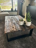 Prachtige houten salontafel 140 breed, Ophalen, 100 tot 150 cm, 50 tot 100 cm, Zo goed als nieuw
