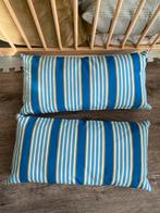 Buitenkussens 55x25 - Afneembaar!, Ophalen of Verzenden, Zo goed als nieuw, Blauw, Rechthoekig
