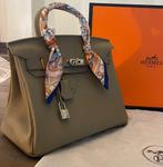 Luxe Designer Handtas van Echt Togo Leer, Ophalen of Verzenden, Zo goed als nieuw, Bruin, Handtas