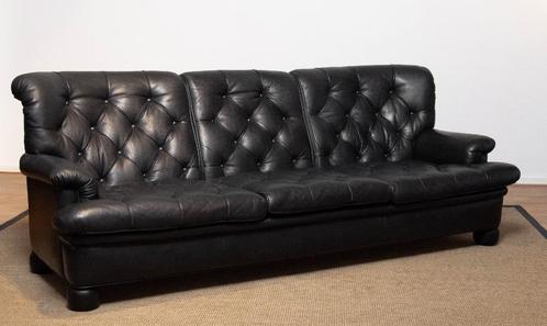 Lederen Norell AB 3-zits Bank, Huis en Inrichting, Banken | Bankstellen, Gebruikt, Driepersoons, 200 tot 250 cm, 75 tot 100 cm