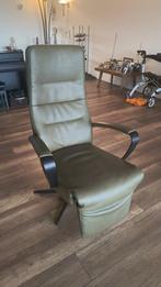 Relaxfauteuil Mosgroen, Huis en Inrichting, Ophalen, Minder dan 75 cm, Leer, Zo goed als nieuw