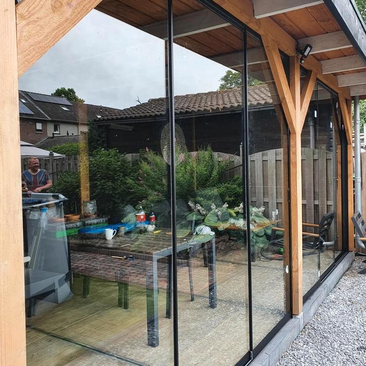 Glazen schuifwanden - overkappingen, Tuin en Terras, Overkappingen, Nieuw, Veranda, Ophalen of Verzenden