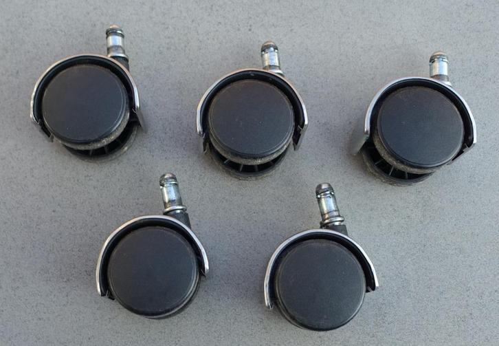 zwenkwielen voor bureaustoel 5 voor € 5,00, Doe-het-zelf en Verbouw, Zwenkwielen, Gebruikt, Ophalen of Verzenden