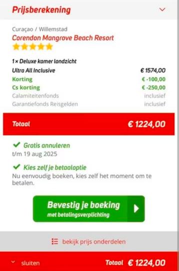 Corendon €250 voucher voor pakketreizen. beschikbaar voor biedingen