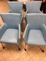 4 nette eetkamer stoelen, Ophalen, Kunststof, Blauw, Zo goed als nieuw