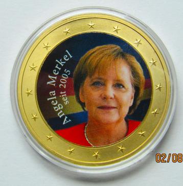 **  PENNING  Duitsland Angela Merkel  - Verguld *Incl Porto  beschikbaar voor biedingen