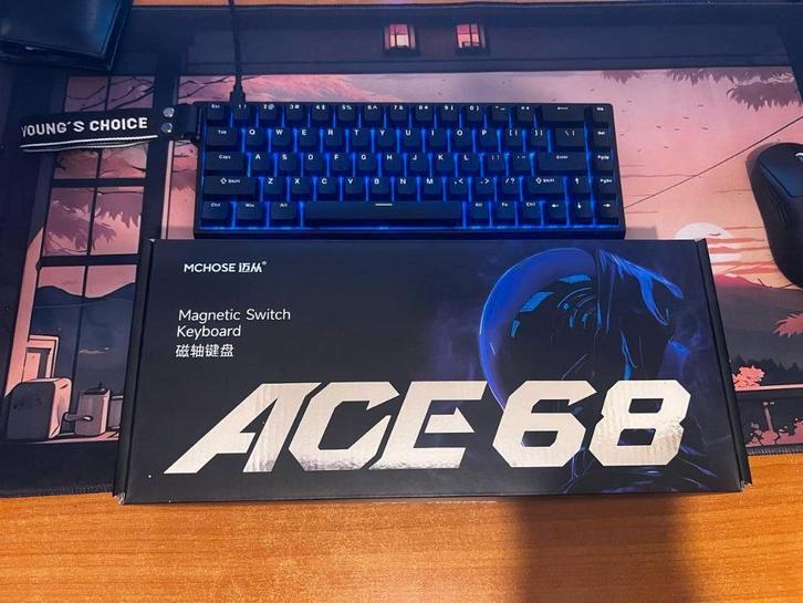 MCHOSE Ace 68 gaming keyboard – magnetic switches, Computers en Software, Toetsenborden, Zo goed als nieuw, Qwerty, Bedraad, Ergonomisch