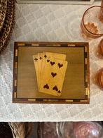 Kaartendoos handmade hout vintage, Ophalen of Verzenden, Hout