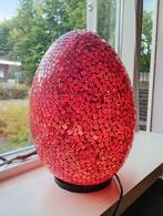 Mozaïek Ei Lamp - Rood Sfeerlicht, Huis en Inrichting, Lampen | Tafellampen, Mozaïek, Ophalen of Verzenden, Minder dan 50 cm, Glas