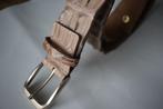 Ralph Gladen **Croco riem** | Handmade, Bruin, Zo goed als nieuw, Riem of Ceintuur, 105 tot 115 cm