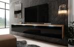 TV-Meubel Dixon - Zwart & Eiken - 180cm, Huis en Inrichting, Kasten | Televisiemeubels, Ophalen, 150 tot 200 cm, Eikenhout, Nieuw