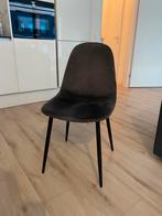 4x velours/velvet kuipstoelen antraciet, Huis en Inrichting, Stoelen, Ophalen, Gebruikt, Vier