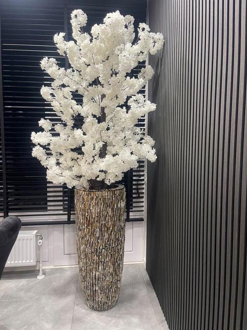 LUxe vazen met bloesem boom, Huis en Inrichting, Woonaccessoires | Vazen, Wit, Minder dan 50 cm, Aardewerk of Porselein, Ophalen of Verzenden