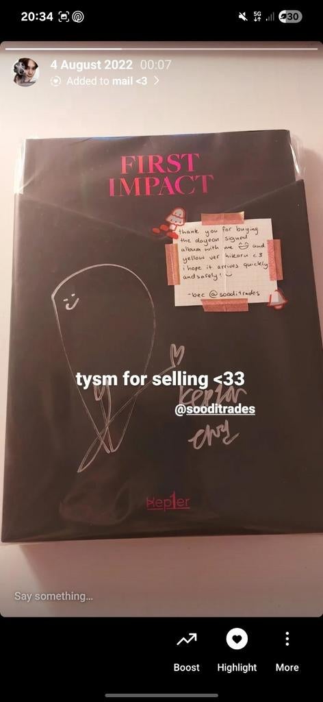 Kep1er signed dayeon first impact album with photocards, Ophalen of Verzenden, Zo goed als nieuw, Pop