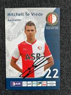 Feyenoord spelerskaart Te Vrede met handtekening, Ophalen of Verzenden, Zo goed als nieuw