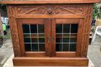 Prachtig antiek houten kastje met glas-in-lood deuren, Antiek en Kunst, Ophalen