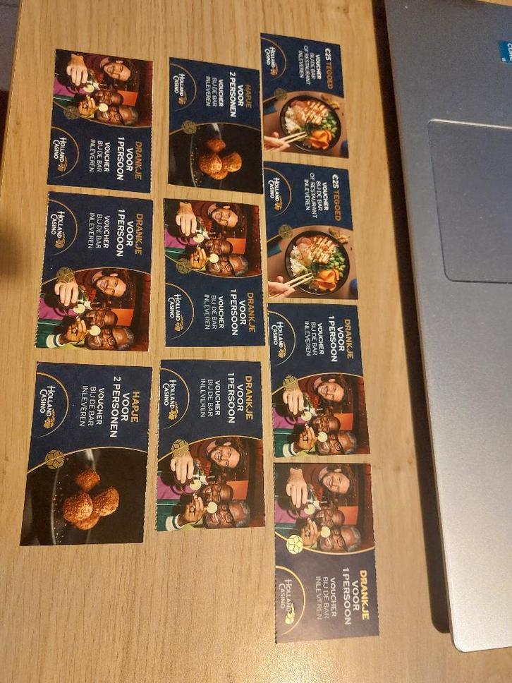 Div. Holland Casino VOuchers incl verzenden, Tickets en Kaartjes, Overige Tickets en Kaartjes, Drie personen of meer