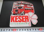 sticker rode dubbeldekker bus keser uitzendburo *, Verzamelen, Ophalen, Zo goed als nieuw