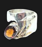 Prachtige Zilver & Gouden Modernistische Design Ring Citrien, Sieraden, Tassen en Uiterlijk, Ringen, Verzenden, ., ., Goud