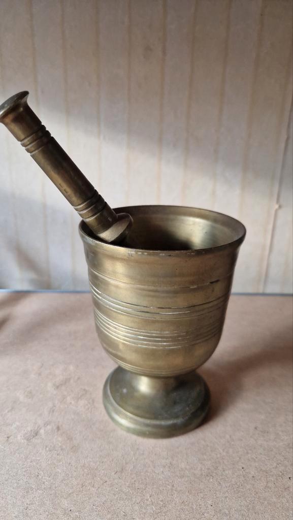 Antieke Bronzen Apothekers Vijzel met Stamper, Antiek en Kunst, Antiek | Koper en Brons, Ophalen of Verzenden