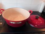Pan Le Creuset, Huis en Inrichting, Keuken | Potten en Pannen, Ophalen, Zo goed als nieuw, Gietijzer, Koekenpan of Braadpan