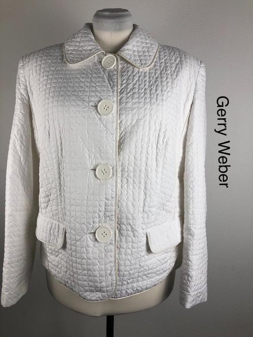 Gerry Weber Zomerjas  (mt: 44) 15,2/7371, Kleding | Dames, Jassen | Zomer, Zo goed als nieuw, Maat 42/44 (L), Wit, Ophalen of Verzenden