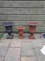 Set van 3 gietijzeren franse tuinvaas, Tuin en Terras, Tuinvazen, Ophalen, Gebruikt