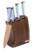 Edenberg 7-delige Messenset met Houten Blok, Van der Kunstraat 5, Nieuw, Ophalen of Verzenden, HaMa