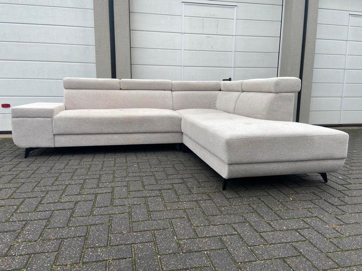 Luxe Hoekbank - Beige - Gratis Bezorging, Huis en Inrichting, Banken | Complete zithoeken, Zo goed als nieuw, Stof, Ophalen of Verzenden