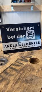 Emaille bord Versichert bei der E Duitsland, Antiek en Kunst, Antiek | Emaille, Ophalen of Verzenden