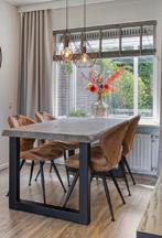 Prachtige houten eettafel met 4 stoelen, Huis en Inrichting, Tafels | Eettafels, Ophalen, Eikenhout, 50 tot 100 cm, Zo goed als nieuw