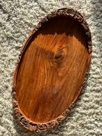 Zeer oud theeblad , handgrepen prachtig gestoken, Ophalen of Verzenden, Gebruikt, Ovaal, Hout