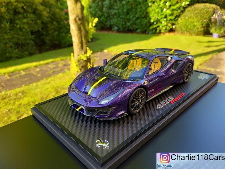 BBR 1/18 Ferrari 488 Pista Viola Al Humad, Hobby en Vrije tijd, Modelauto's | 1:18, Nieuw, Ophalen of Verzenden