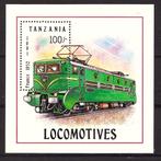 trein locomotief (1952) blokje Tanzania 1991 postfris, Postzegels en Munten, Postzegels | Thematische zegels, Treinen, Verzenden
